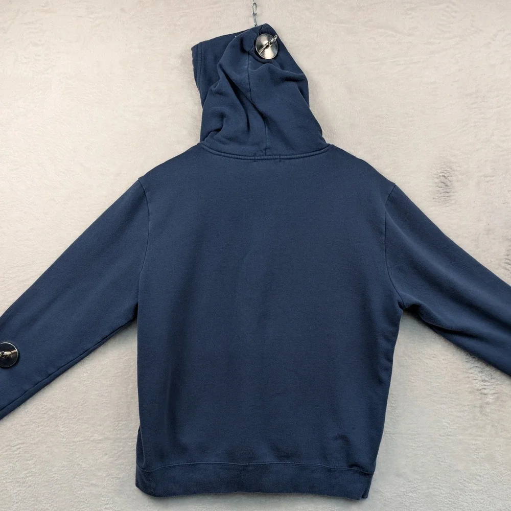 True Religion Hoodie Men's L Navy Blue Fleece Streetwear Relaxed Fit Pullover